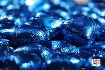 Blue Foiled Hearts in 500g Bag