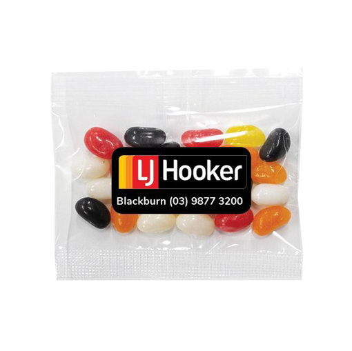 LJ Hooker-30g customised bags of jellybeans with labels 67c per bag 