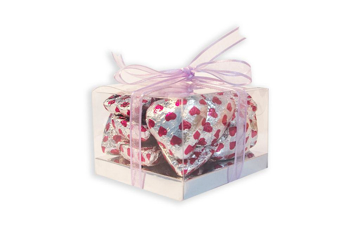 Mother's Day Silver Foil Hearts Small Cube Gift Box 160g