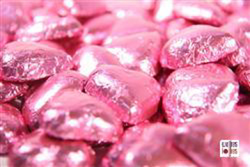 Pink Foiled Hearts in 500g Bag