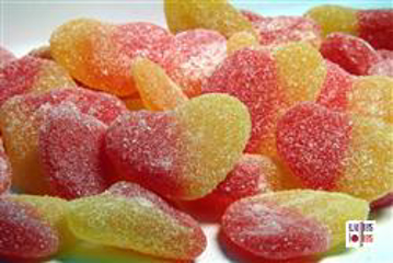 Sour Peach Hearts in 1kg bag