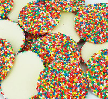 Picture of White Choc Freckles in 1kg bag