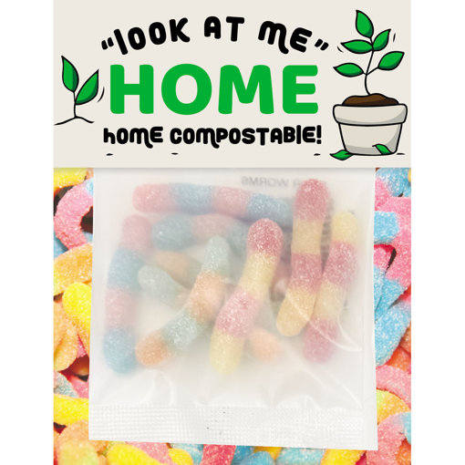 Picture of ECO Sour Worms 30g BILLBOARD CARD