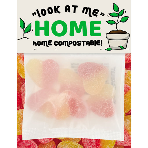 Picture of ECO Sour Peach Hearts  30g BILLBOARD CARD
